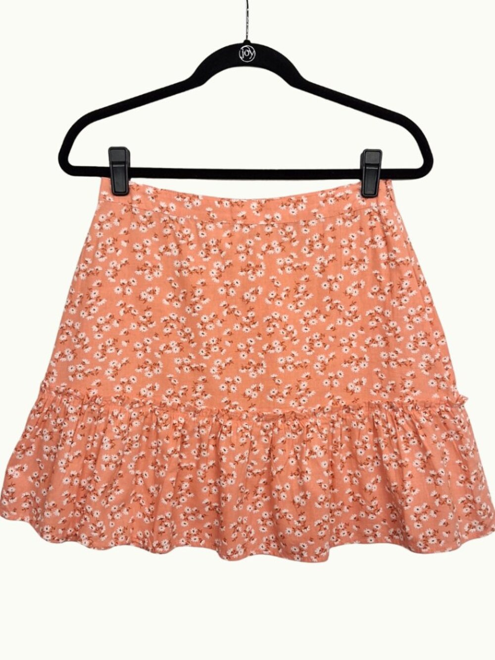 BILLABONG X THE SALTY BLONDE Floral Skirt Peach Orange Print Ruffle Mini 28 S